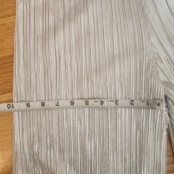 FLAW Alice + Olivia Elba Pants Size 2 Womens Pleated Crop Metallic Gold Cocktail - Picture 11 of 13